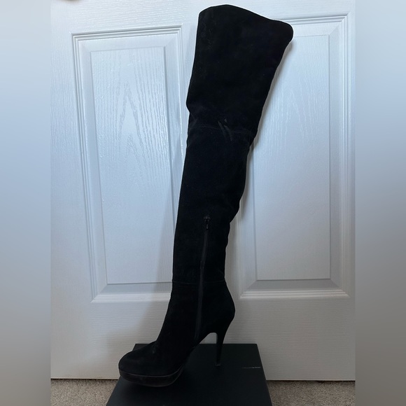 Stuart Weitzman platform boots 36.5 black with wooden heel - Picture 3 of 10